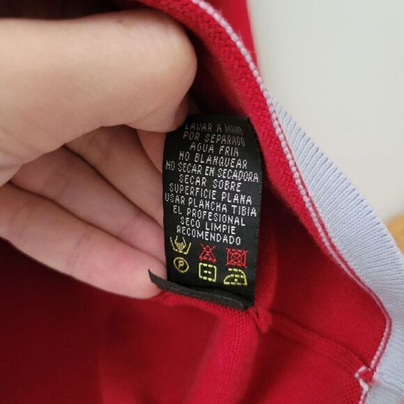 Kenneth Cole New York Red Gray Pullover Sweater M - Picture 4 of 7